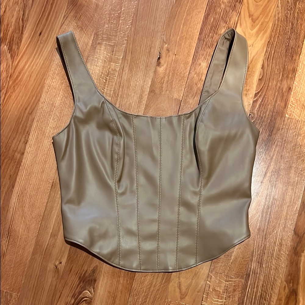 Abercrombie & Fitch Green Sleeveless Bodysuit with Bustier Fitted Style